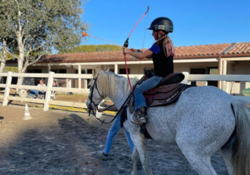 stage équitation western tir à l'arc à cheval